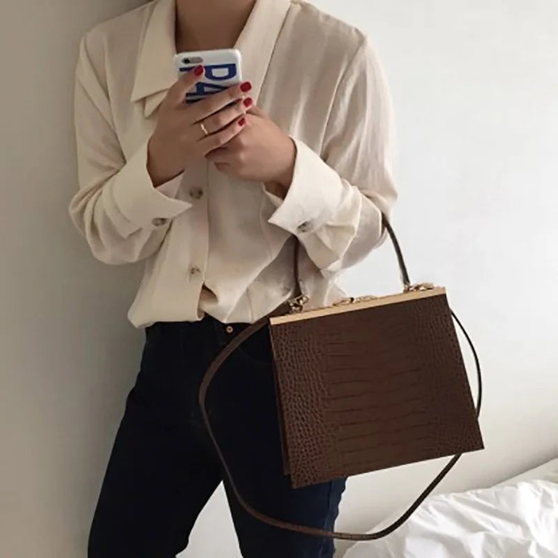 Crocodile Pattern Women's Messenger Bag Shoulder Bags Tote Purse Handbags