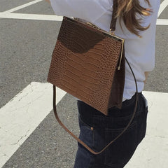 Crocodile Pattern Women's Messenger Bag Shoulder Bags Tote Purse Handbags