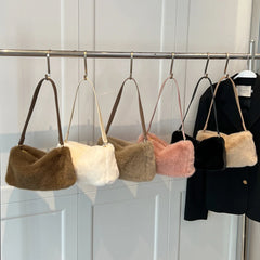 Warm Rabbit Fur Totes Bag Soft Plush Shoulder Bags for Women