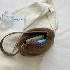Warm Rabbit Fur Totes Bag Soft Plush Shoulder Bags for Women