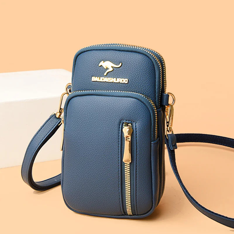 Three Layer Zipper Shoulder Bag for Women