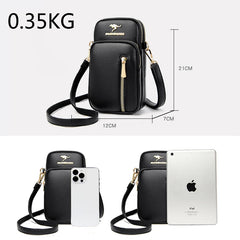 Three Layer Zipper Shoulder Bag for Women