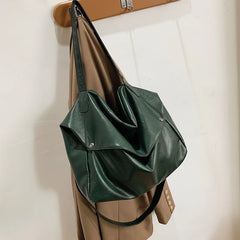 High Women's Shoulder Bags Large Capacity Crossbody PU Leather Pack