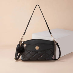 Women's Soft Leather Shoulder Bags Multi-Layer Classic Crossbody Handbag