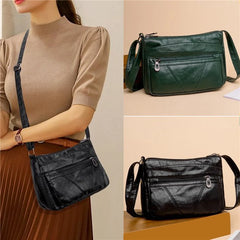 Women's Soft PU Leather Shoulder Bags Multi-Layer Crossbody Bag Handbags
