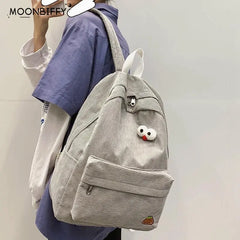 Corduroy High School Backpack Girls' Travel Bag