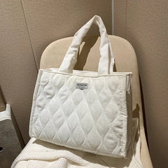 Corduroy Shoulder Crossbody Bag for Women Shopper Shopping Bag Ladies Handbags