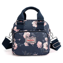 Waterproof Nylon Women Messenger Bag Large Mummy Shopping Bag Flower Tote