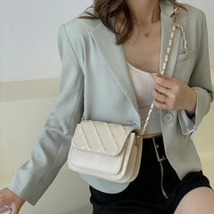 Stylish Lozenge Pattern Leather Square Bag for Women