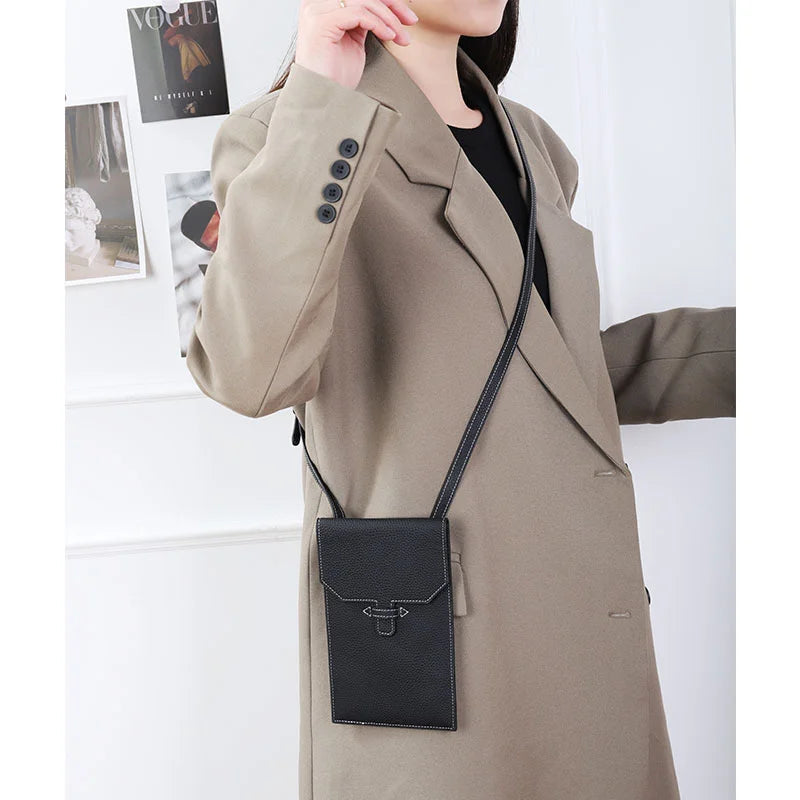 Women's Leather Phone Bag - High-Grade Material