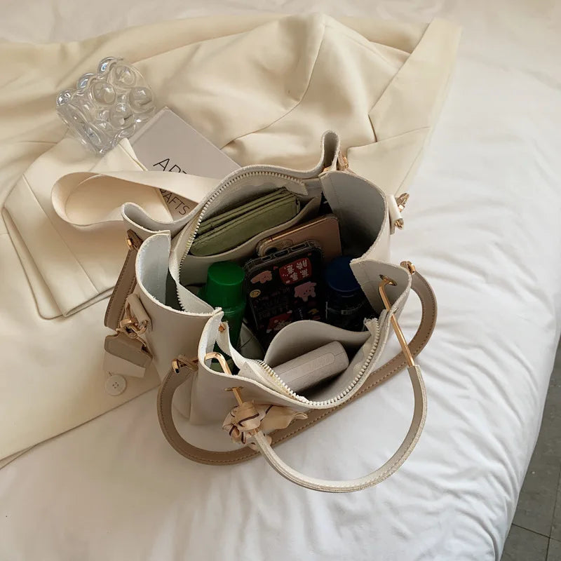 Autumn Ladies Shoulder Bag Portable Tote Bucket Bag