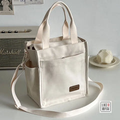 Canvas Tote Book Bag Student Messenger Bag Shoulder Bag