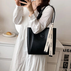 Leather Large-capacity Shoulder Bag 2022 Summer Wild Texture Commuter Tote