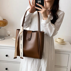 Leather Large-capacity Shoulder Bag 2022 Summer Wild Texture Commuter Tote