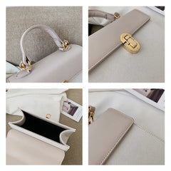 PU Ladies Handbag Lock Buckle Shoulder Bag Large Capacity Shopping Messenger Bag