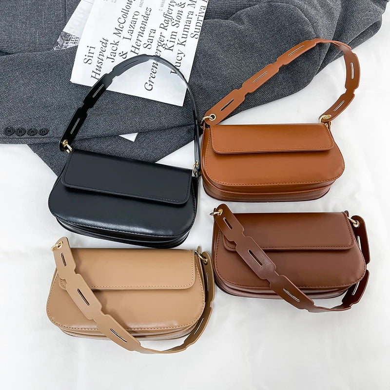 Vintage Leather Shoulder Bag for Women Crossbody Ladies Messenger Sac