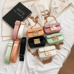 High Waist Belt Bag Chain Handbags Ladies Waist Bags Leather Fanny pack