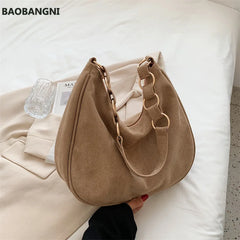 Women's Retro Suede Shoulder Bag Autumn/Winter Large-capacity Bucket Bag