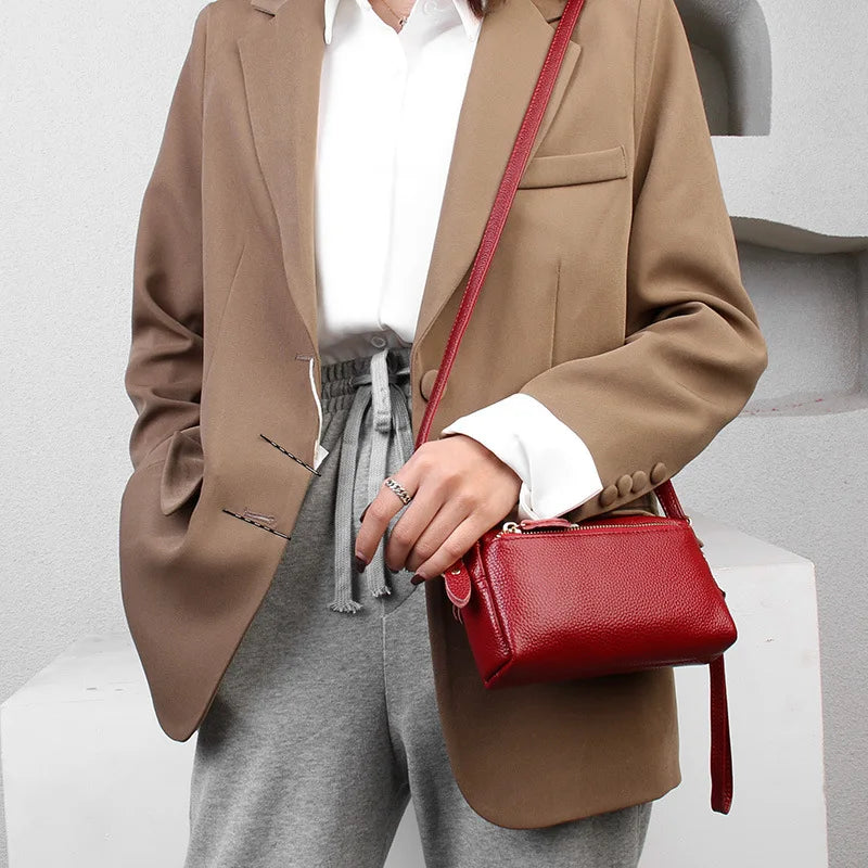 High-Quality Cowhide Women's Shoulder Bag Mini Small Bag Crossbody Phone Bag