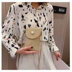 Striped Mobile Phone Bag Messenger Bag for Women