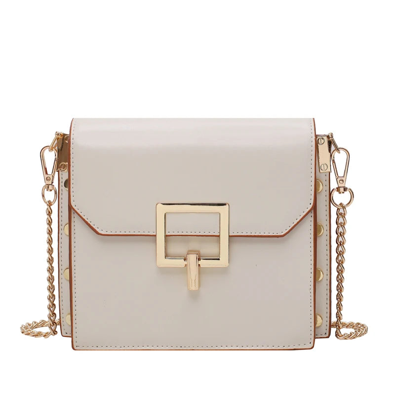 Women's Rivet Messenger Bag Waterproof Chain Handbag