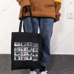 Urban shoulder bag punk Gothic eye print canvas bag