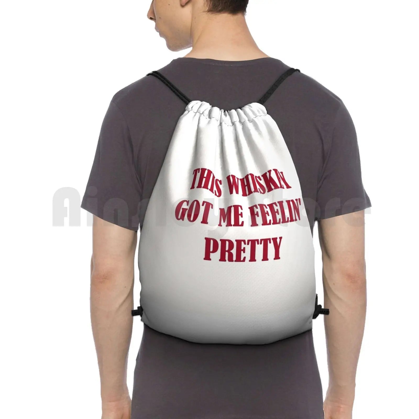 Higher Lyrics Drawstring Backpack Gym Bag Unisex