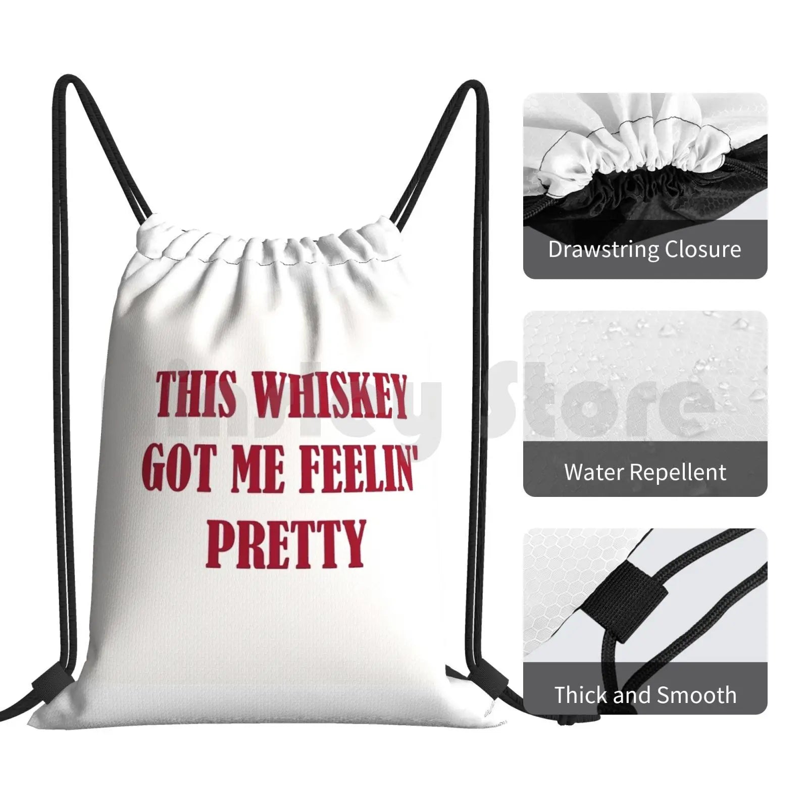 Higher Lyrics Drawstring Backpack Gym Bag Unisex