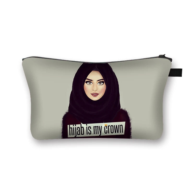 Hijab Muslim Girl Makeup Bag Organizer