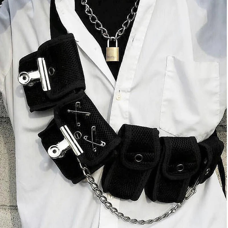 Hip Hop Chest Bag Unisex Streetwear Chest Rig Fanny Pack Multi-pocket