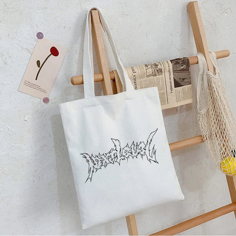 Hip Hop Letter Print Punk Canvas Bag Gothic Vintage Harajuku Shopper