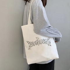 Hip Hop Letter Print Punk Canvas Bag Gothic Vintage Harajuku Shopper