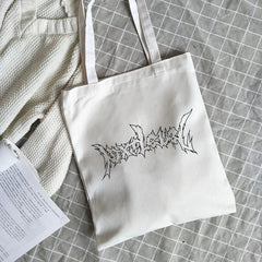 Hip Hop Letter Print Punk Canvas Bag Gothic Vintage Harajuku Shopper