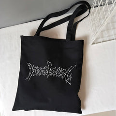 Hip Hop Letter Print Punk Canvas Bag Gothic Vintage Harajuku Shopper