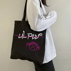 Hip Hop Lil Peep Canvas Bag Harajuku Shopper Tote Eco Shoulder Y2k