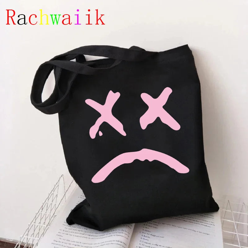 Hip Hop Lil Peep Canvas Bag Harajuku Shopper Tote Eco Shoulder Y2k