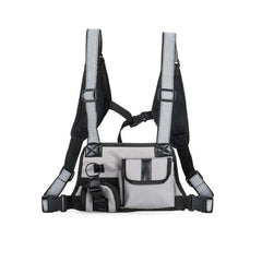 Hip Hop Tactical Vest Multifunction Chest Bag Reflective Shoulder Strap Nylon