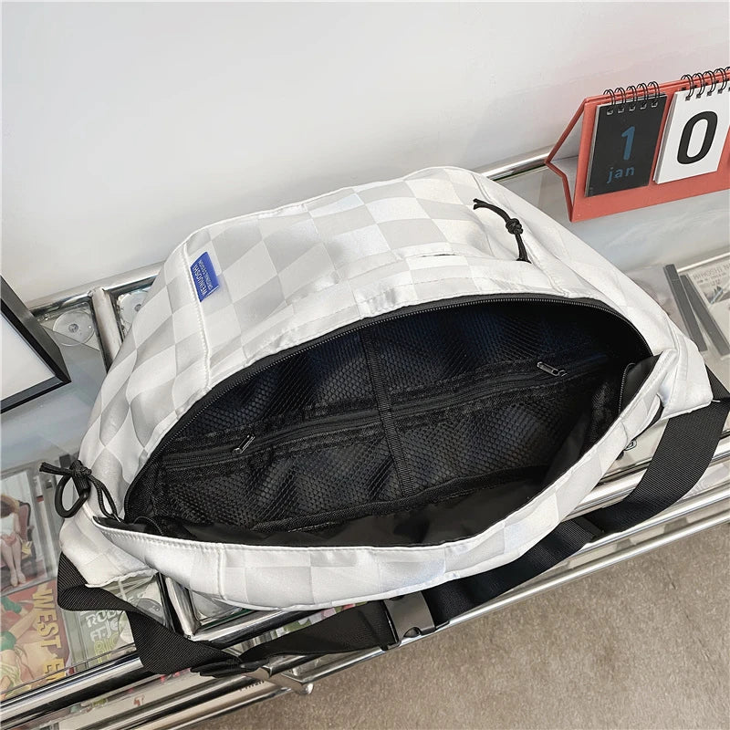 Hip Hop Waist Bags Checkerboard Grid Fanny Pack And Phone Pack