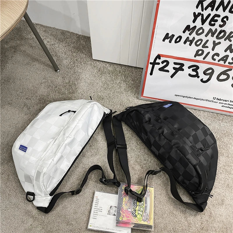 Hip Hop Waist Bags Checkerboard Grid Fanny Pack And Phone Pack