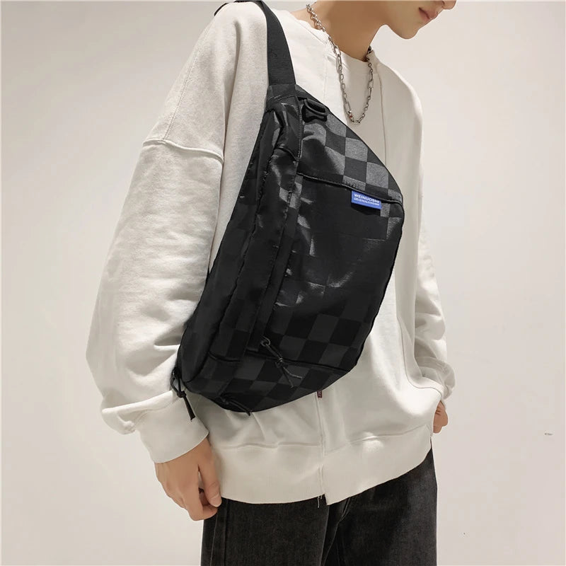 Hip Hop Waist Bags Checkerboard Grid Fanny Pack And Phone Pack