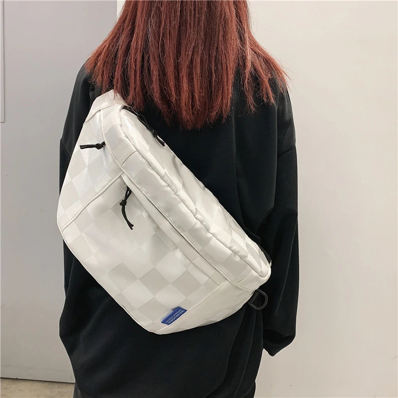 Hip Hop Waist Bags Checkerboard Grid Fanny Pack And Phone Pack