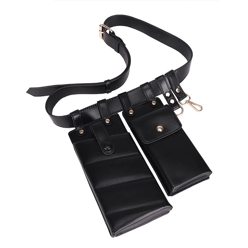 Hip Hop Women Pu Leather Fanny Pack Phone Pouch Streetwear Waist Bag