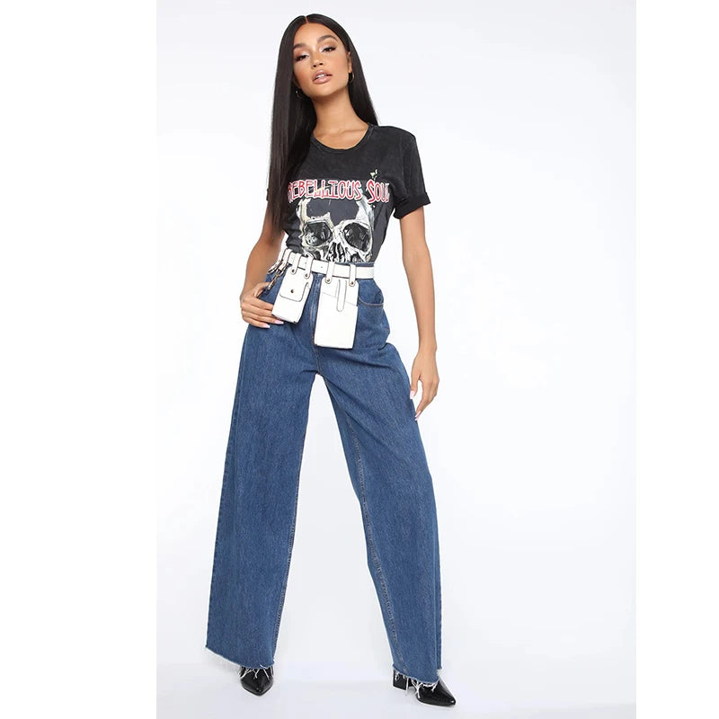 Hip Hop Women Pu Leather Fanny Pack Phone Pouch Streetwear Waist Bag