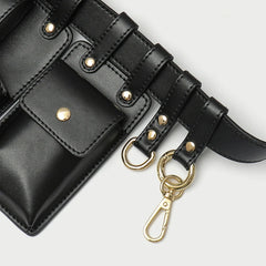 Hip Hop Women Pu Leather Fanny Pack Phone Pouch Streetwear Waist Bag