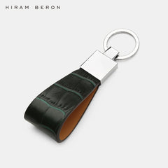 Hiram Beron Men's Leather Key Holder Croco Pattern