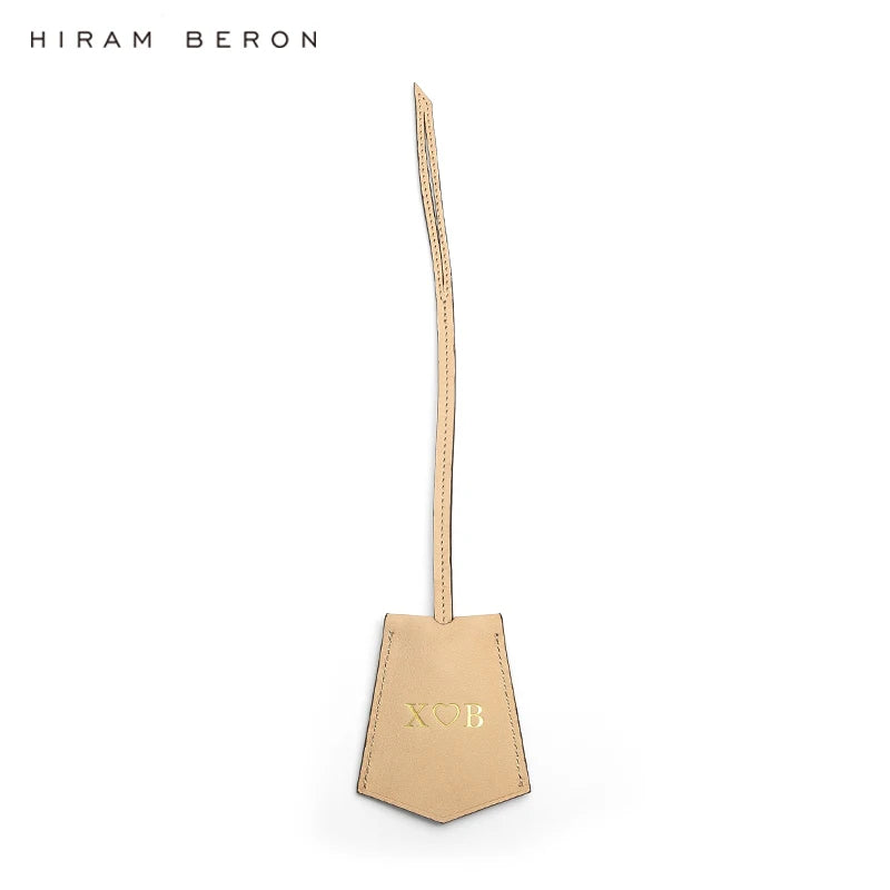 Hiram Beron Monogram Italian Leather Key Bell with Ring