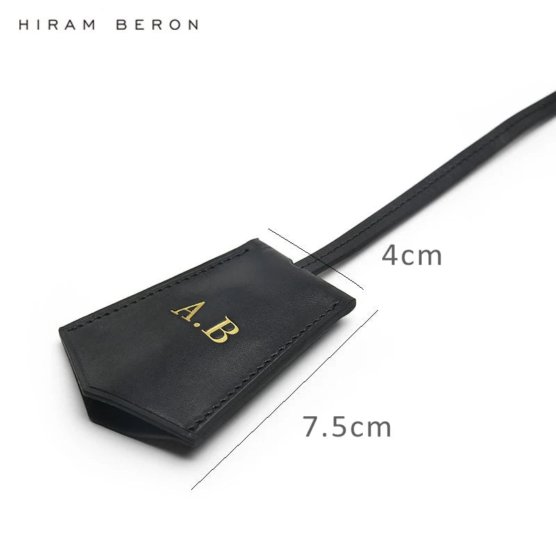 Hiram Beron Monogram Italian Leather Key Bell with Ring