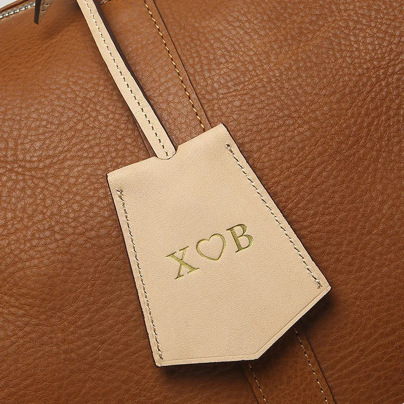 Hiram Beron Monogram Italian Leather Key Bell with Ring