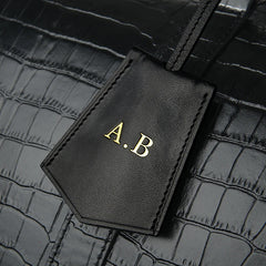 Hiram Beron Monogram Italian Leather Key Bell with Ring