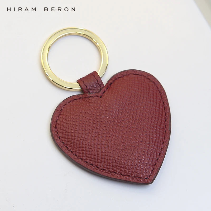 Hiram Beron Personalized Name Heart Key Holder Tag Leather High Gift For Girlfri